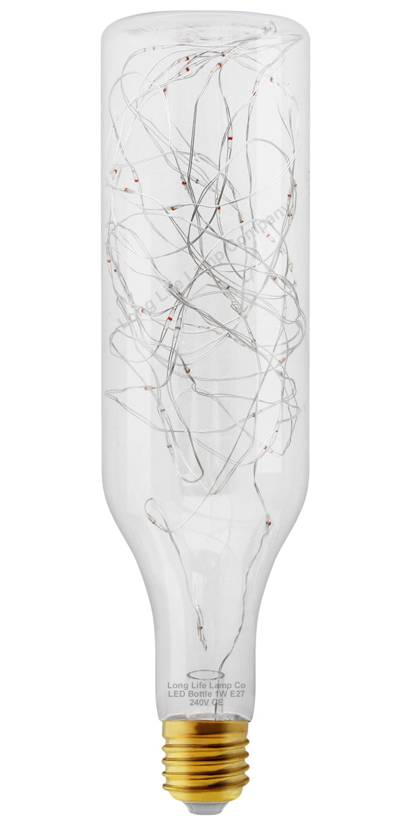 1W LED Bottle Bulb E27 Red Fairy Filament Decorative Glass - Free delivery on all orders