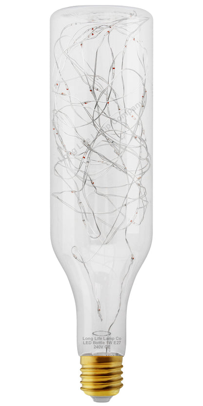 1W LED Bottle Bulb E27 Red Fairy Filament Decorative Glass - Free delivery on all orders