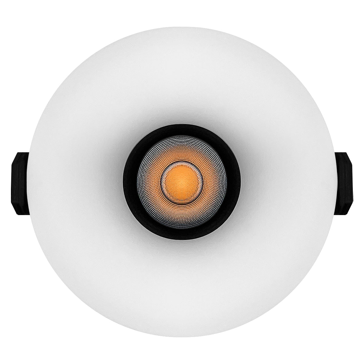 Round 10W LED recessed spotlight providing comfortable warm white illumination for interiors