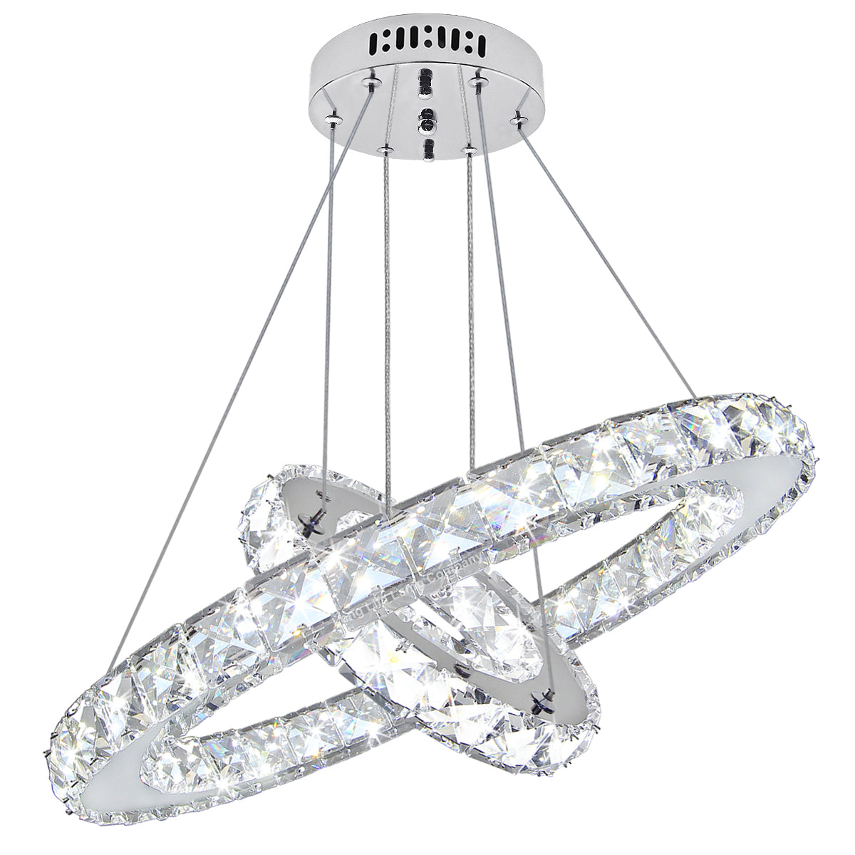 Modern Round LED Ring Chandelier Ceiling Light 24W Cool White 6000K