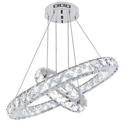 Modern Round LED Ring Chandelier Ceiling Light 24W Cool White 6000K