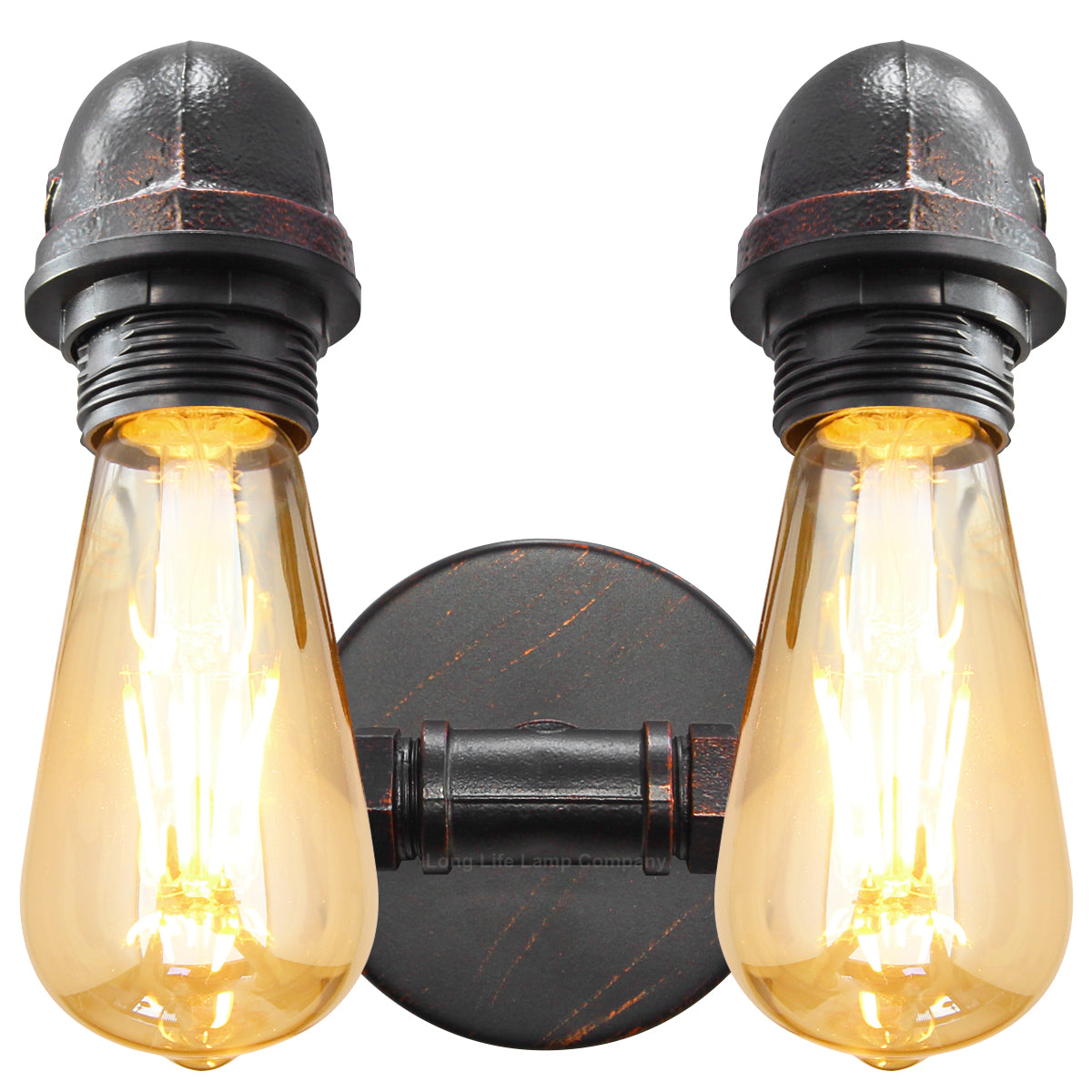 Twin Vintage Industrial Pipe Wall Light M0191P - Free delivery on all orders