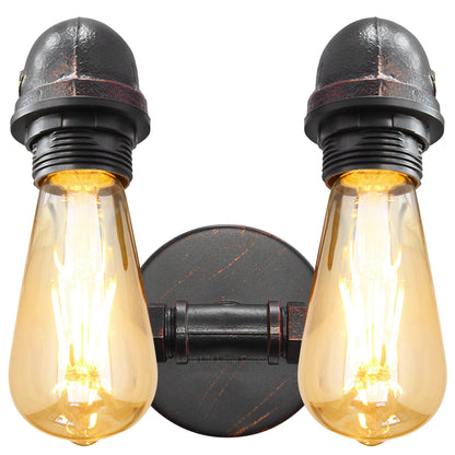 Twin Vintage Industrial Pipe Wall Light M0191P - Free delivery on all orders