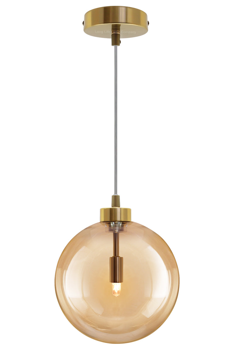Modern Vintage Ceiling Smoked Gold Globe Pendant Light - Free delivery on all orders