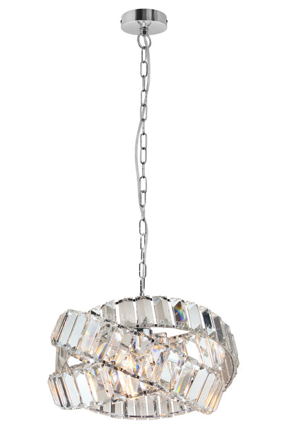 Modern Ceiling Crystal Chandelier Pendant Light Chrome Fixture Glass 3 Rings H3064