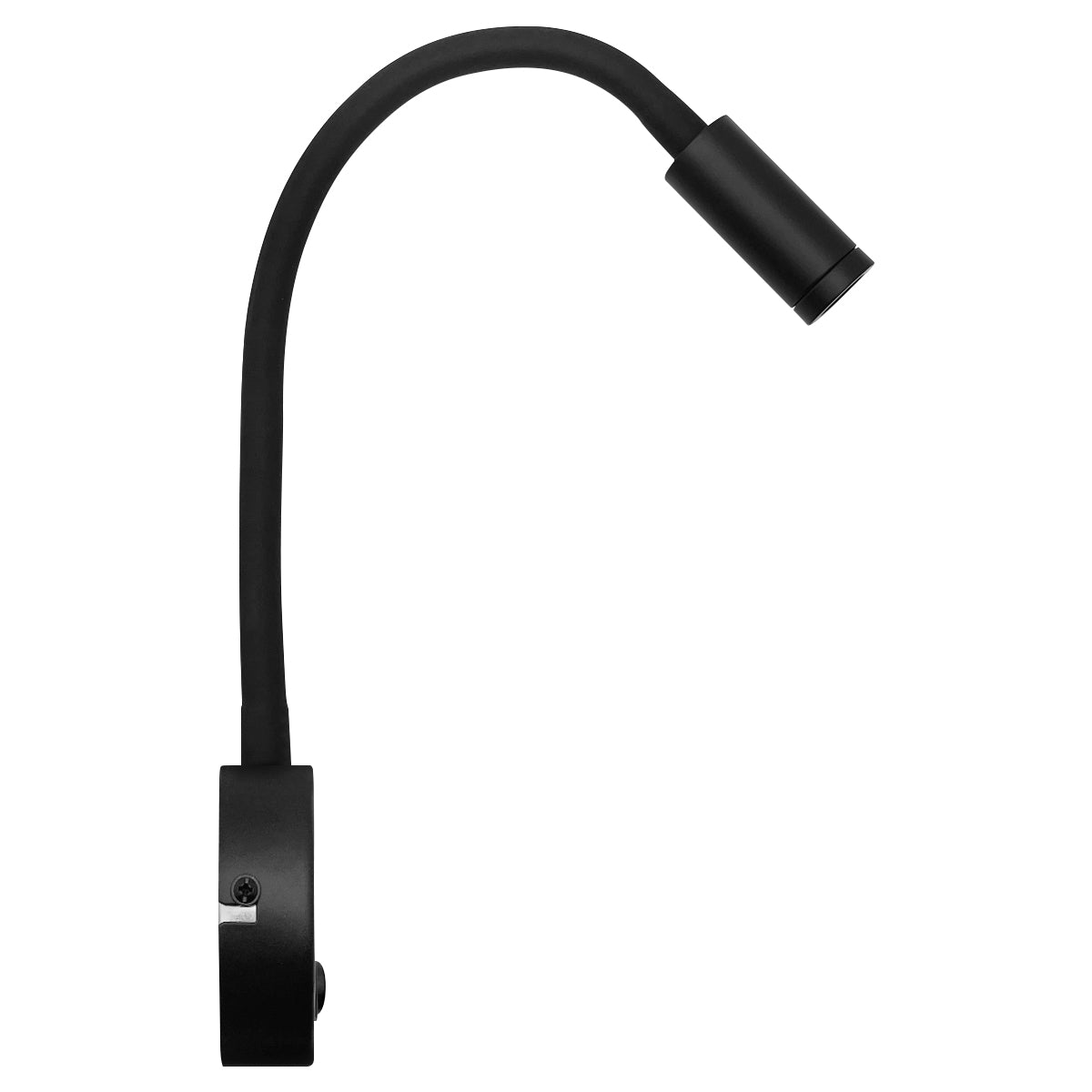 3W LED Adjustable Black Wall Mounted Reading Light with Flexible Arm Warm White 3000K