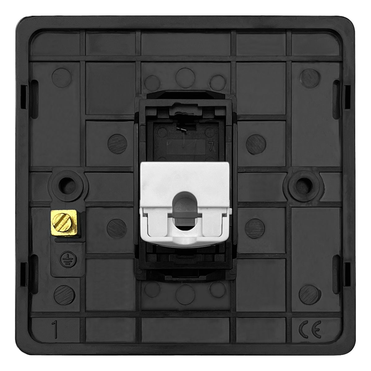 Matt Black 1 Gang Ethernet Data Socket 8 Terminal CAT6 Screwless BL442