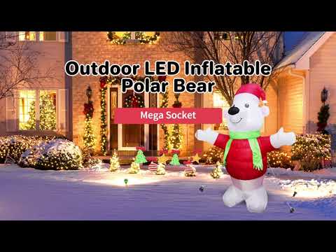 4ft LED Outdoor Inflatable Polar Bear Illuminated Plug In - Energy Light Bulbs - Free delivery on all orders