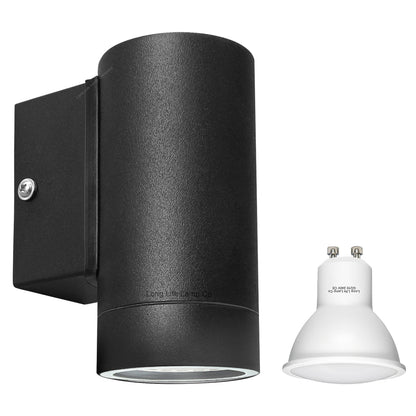 4w, 5w, 6w Black Stainless Steel Single Outdoor Wall Light IP65 - Energy Light Bulbs - Free delivery on all orders