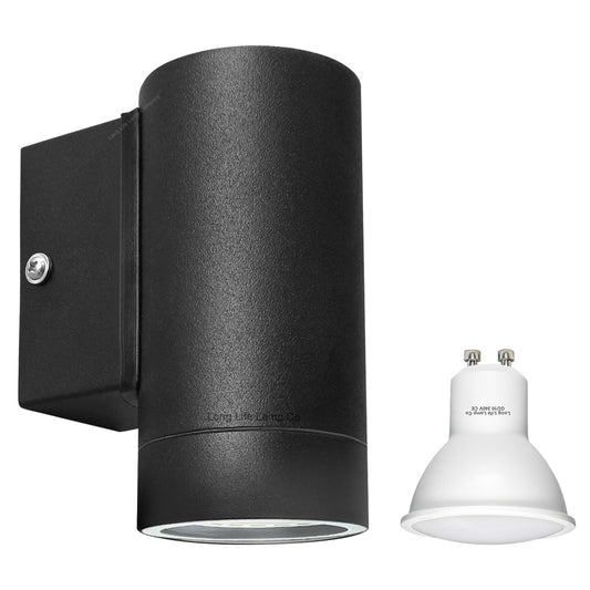 4w, 5w, 6w Black Stainless Steel Single Outdoor Wall Light IP65 - Energy Light Bulbs - Free delivery on all orders