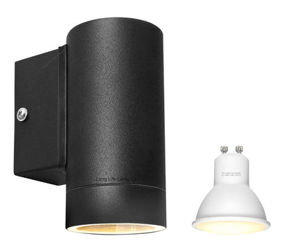 4w, 5w, 6w Black Stainless Steel Single Outdoor Wall Light IP65 - Energy Light Bulbs - Free delivery on all orders
