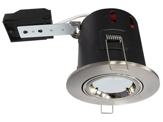 4w 5w 6w Brushed Chrome Adjustable LED Fire Rated Downlight - Energy Light Bulbs - Free delivery on all orders