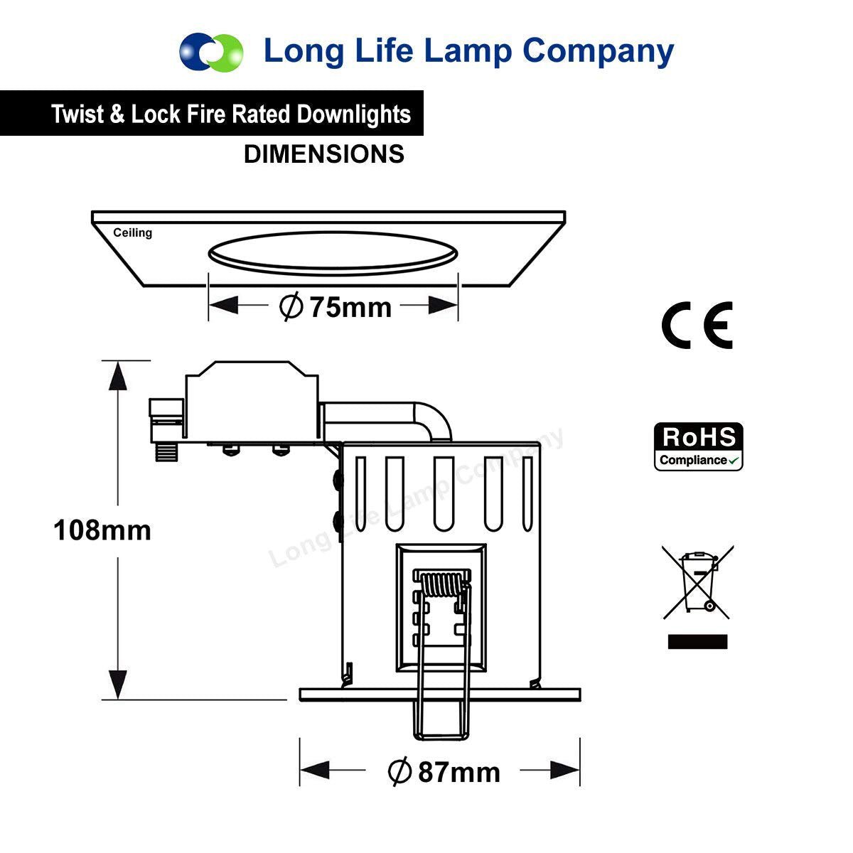 4w 5w 6w Brushed Chrome Fixed LED Fire Rated Downlight - Energy Light Bulbs - Free delivery on all orders