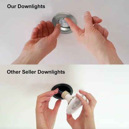 4w 5w 6w Brushed Chrome Fixed LED Fire Rated Downlight - Energy Light Bulbs - Free delivery on all orders