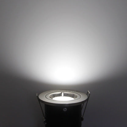 4w 5w 6w Brushed Chrome Fixed LED Fire Rated Downlight - Energy Light Bulbs - Free delivery on all orders