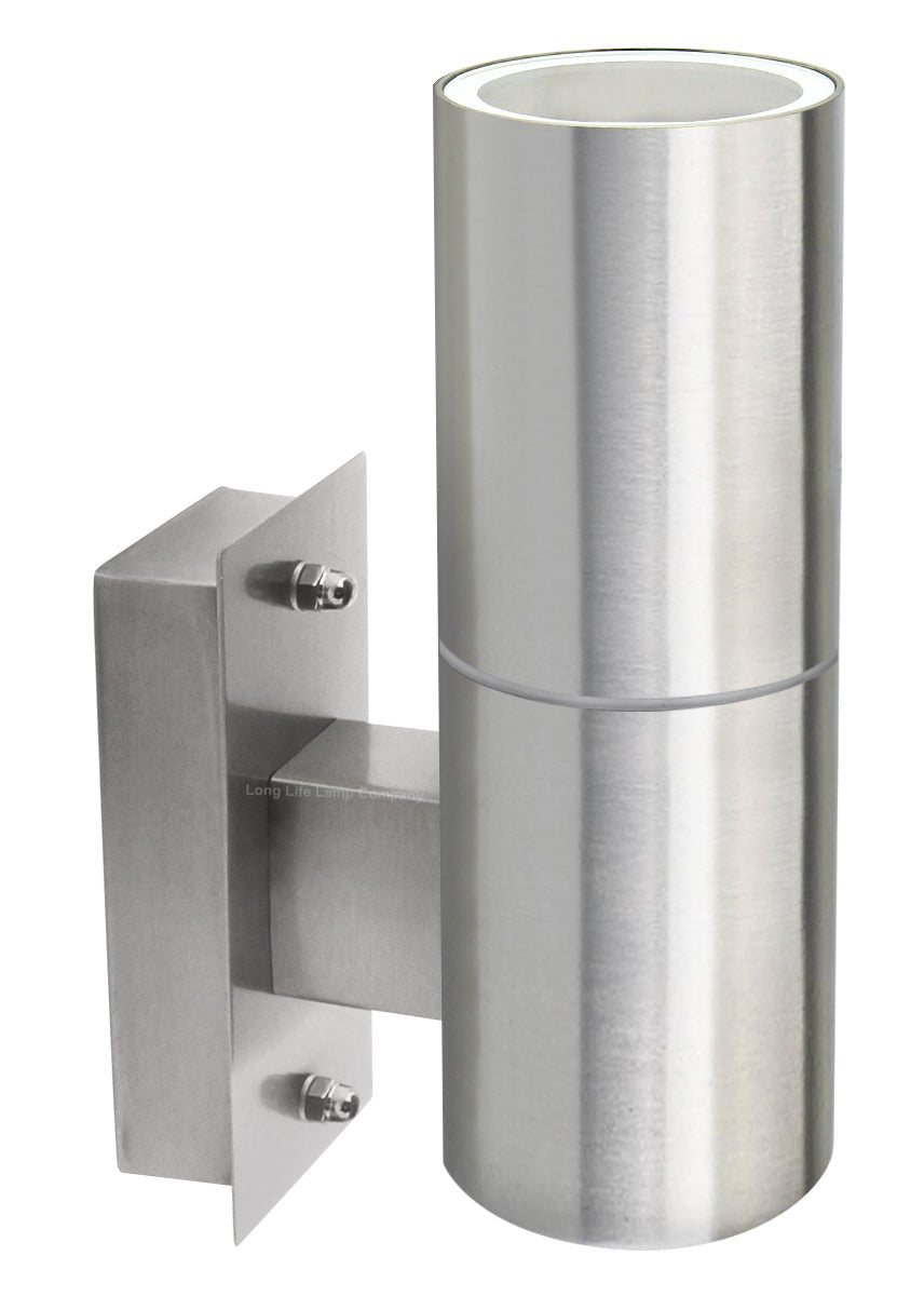 4W 5W 6W LED Single Brushed Stainless Steel Wall Light with GU10 - Energy Light Bulbs - Free delivery on all orders