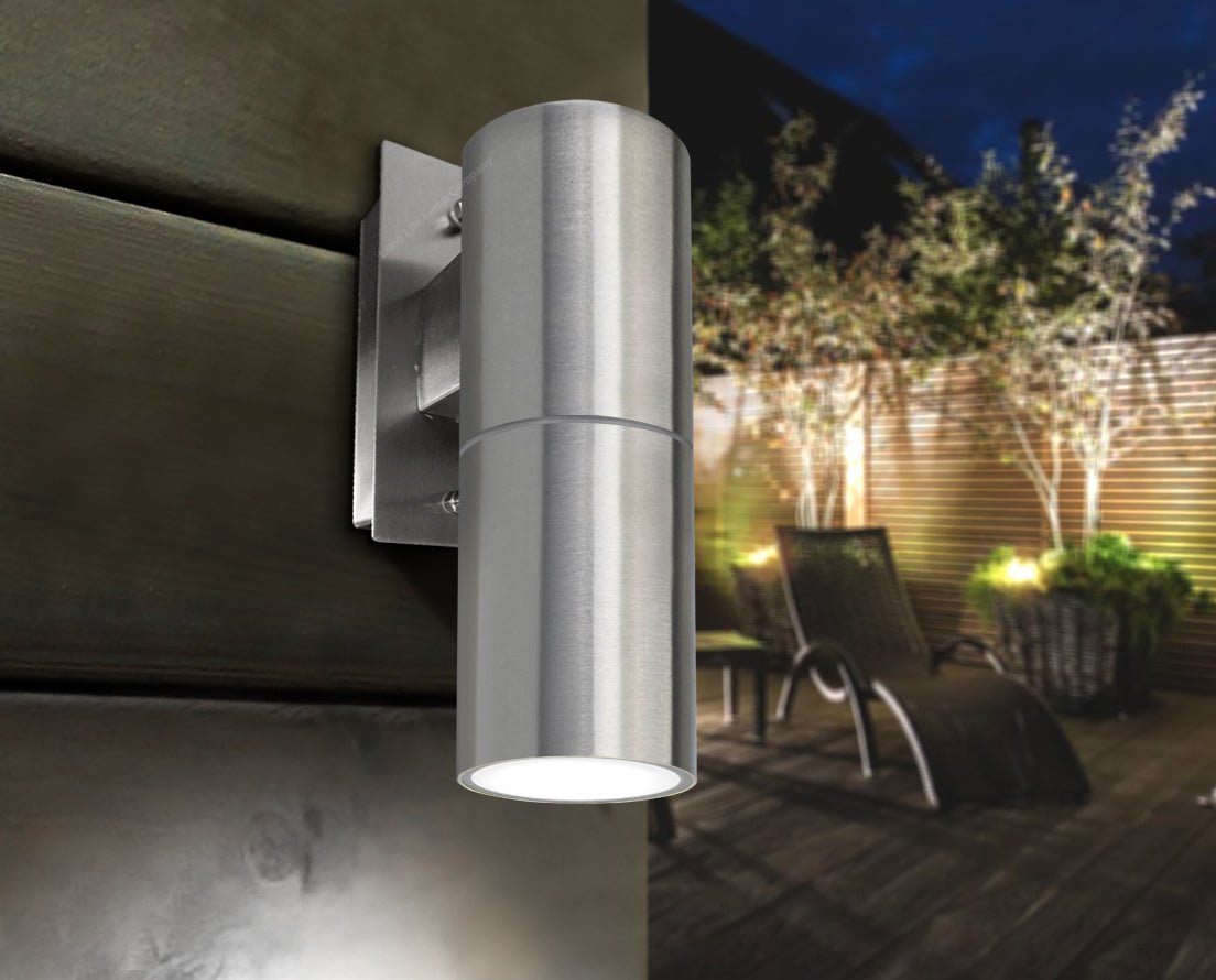 4W 5W 6W LED Single Brushed Stainless Steel Wall Light with GU10 - Energy Light Bulbs - Free delivery on all orders