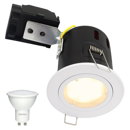 4w 5w 6w White Fixed LED Fire Rated Downlight - Energy Light Bulbs - Free delivery on all orders