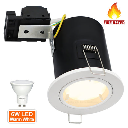 4w 5w 6w White Fixed LED Fire Rated Downlight - Energy Light Bulbs - Free delivery on all orders