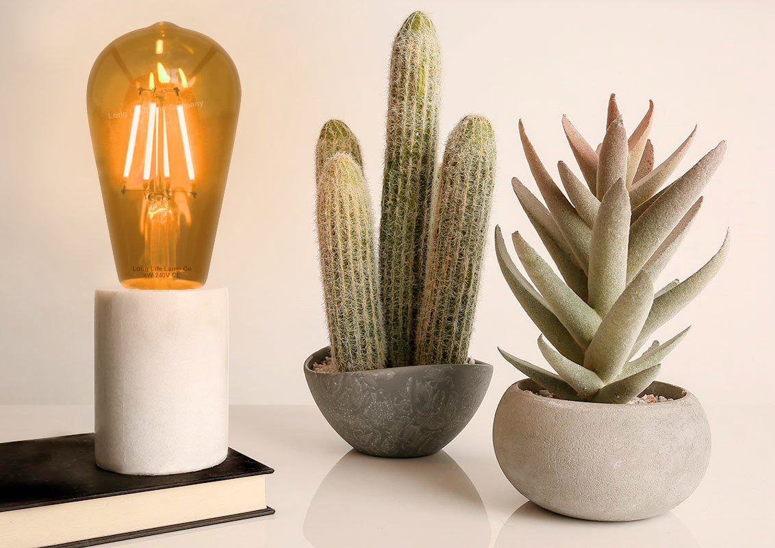 4w Amber LED Vintage Filament Light Bulb B22 Clear Glass ST58 - Energy Light Bulbs - Free delivery on all orders