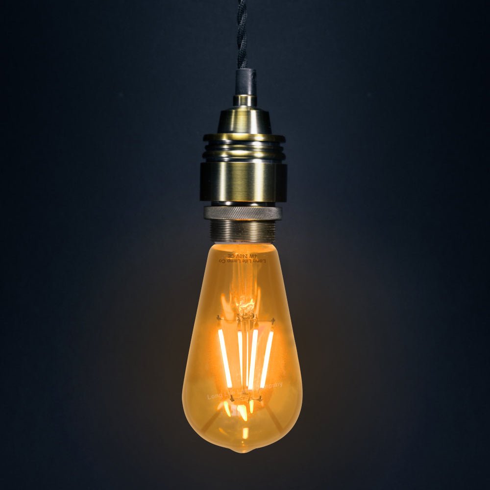 4w Amber LED Vintage Filament Light Bulb B22 Clear Glass ST58 - Energy Light Bulbs - Free delivery on all orders