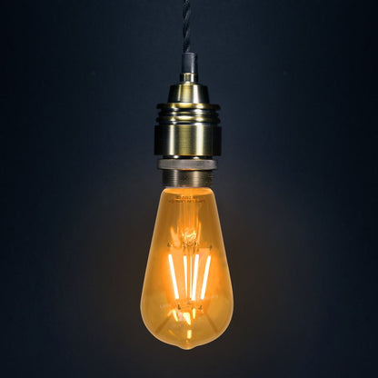 4w Amber LED Vintage Filament Light Bulb B22 Clear Glass ST58 - Energy Light Bulbs - Free delivery on all orders