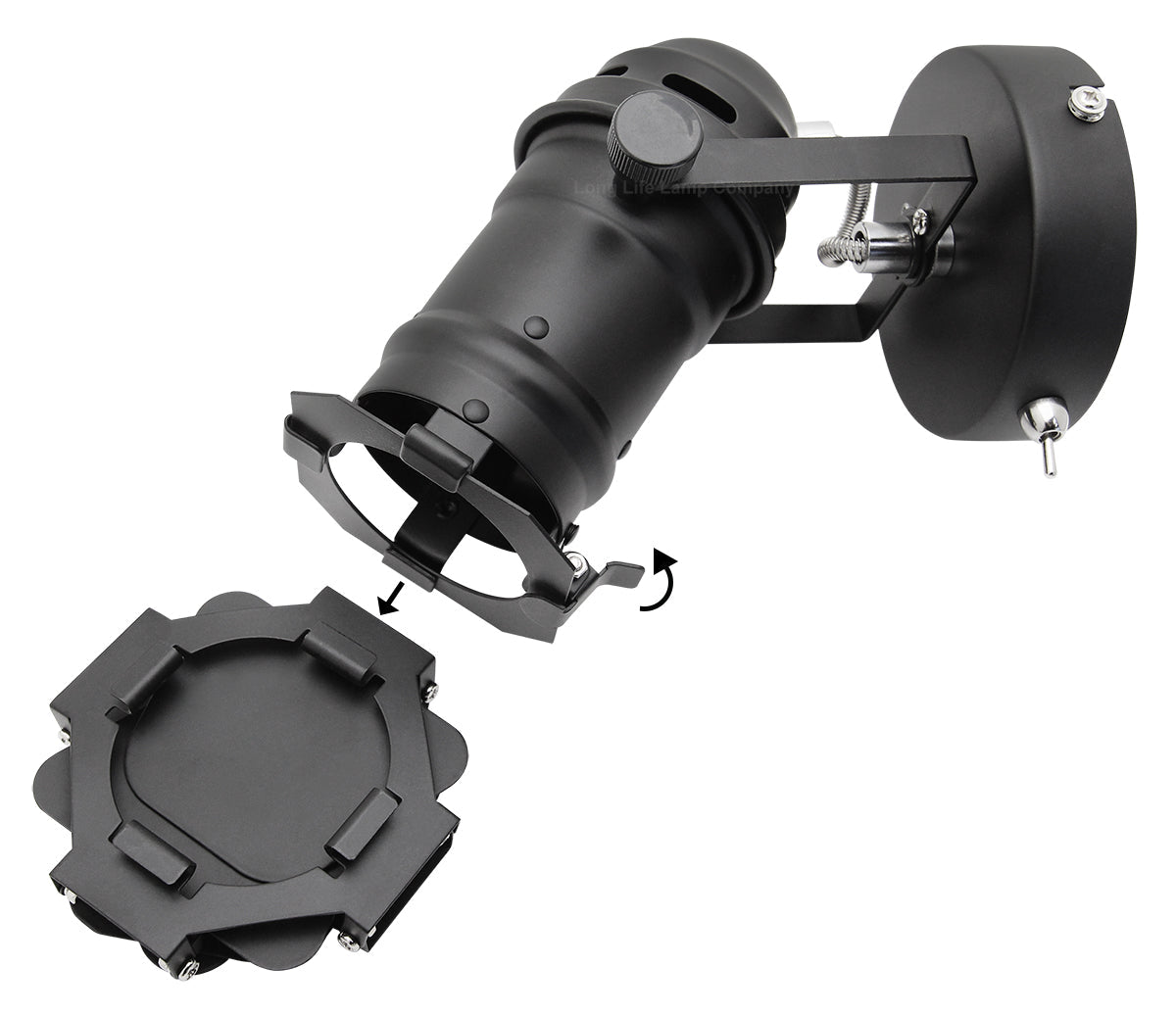 4w Black Industrial Flush Mount Single Adjustable Ceiling Or Wall Spotlight - Energy Light Bulbs - Free delivery on all orders