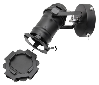 4w Black Industrial Flush Mount Single Adjustable Ceiling Or Wall Spotlight - Energy Light Bulbs - Free delivery on all orders