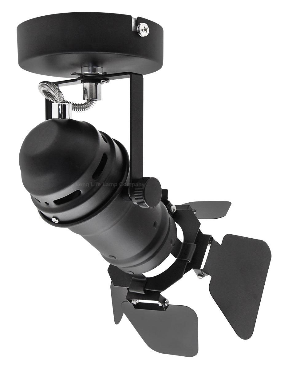 4w Black Industrial Flush Mount Single Adjustable Ceiling Or Wall Spotlight - Energy Light Bulbs - Free delivery on all orders