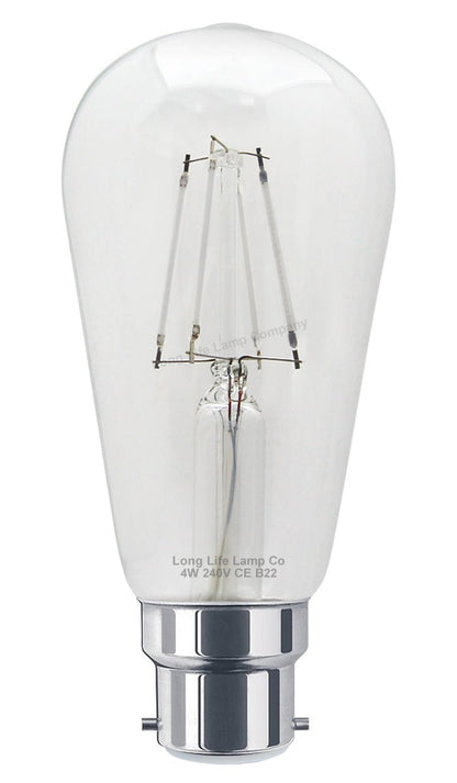 4w Blue LED Vintage Filament Light Bulb B22 Clear Glass ST58 Ambient Lighting - Energy Light Bulbs - Free delivery on all orders
