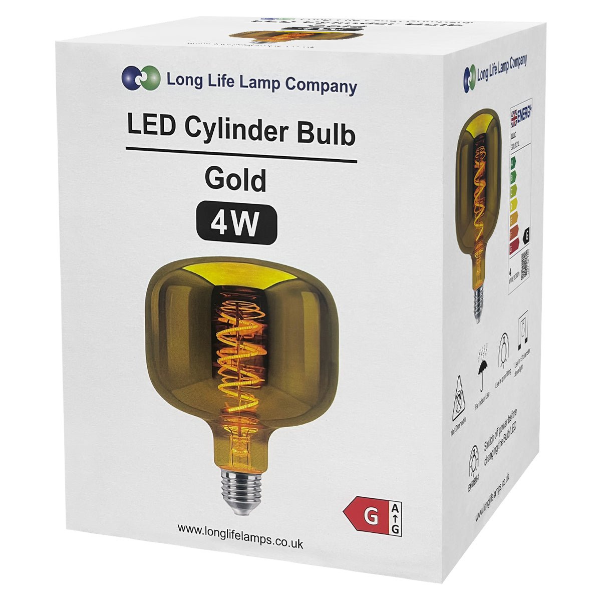 4w Coil LED Filament Light Bulb E27 Gold Mirror Glass Decorative Lamp - Energy Light Bulbs - Free delivery on all orders