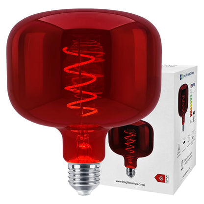 4w Coil LED Filament Light Bulb E27 Red Mirror Glass Decorative Lamp - Energy Light Bulbs - Free delivery on all orders