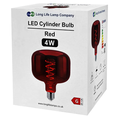 4w Coil LED Filament Light Bulb E27 Red Mirror Glass Decorative Lamp - Energy Light Bulbs - Free delivery on all orders