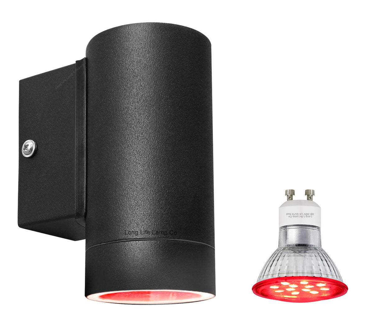4w Coloured Single Black LED Wall Down Light Blue, Red, Green, Yellow - Energy Light Bulbs - Free delivery on all orders