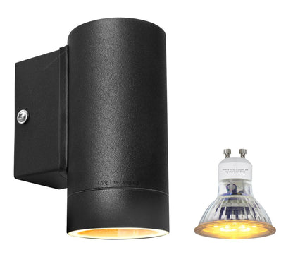 4w Coloured Single Black LED Wall Down Light Blue, Red, Green, Yellow - Energy Light Bulbs - Free delivery on all orders