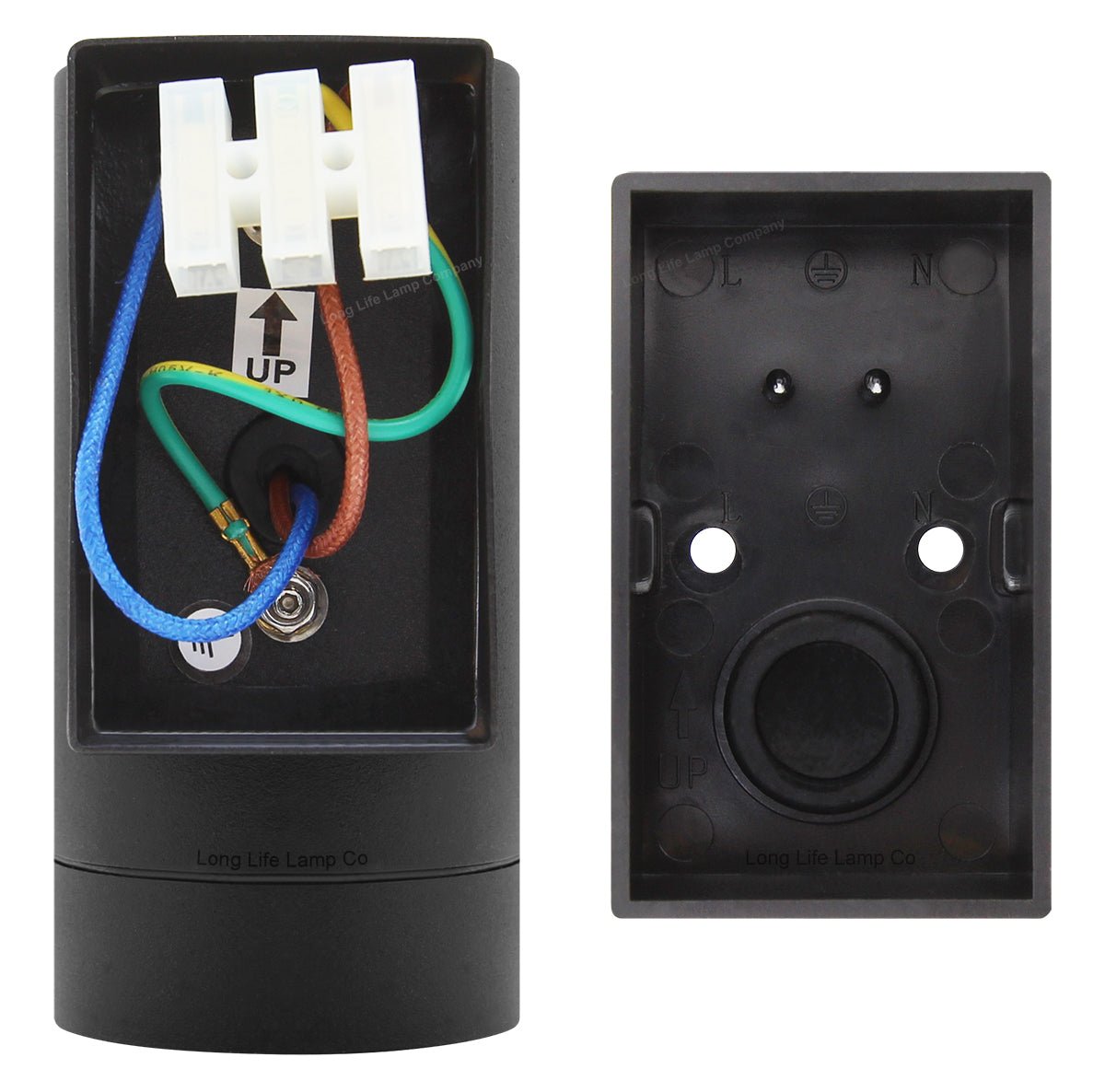 4w Coloured Single Black LED Wall Down Light Blue, Red, Green, Yellow - Energy Light Bulbs - Free delivery on all orders