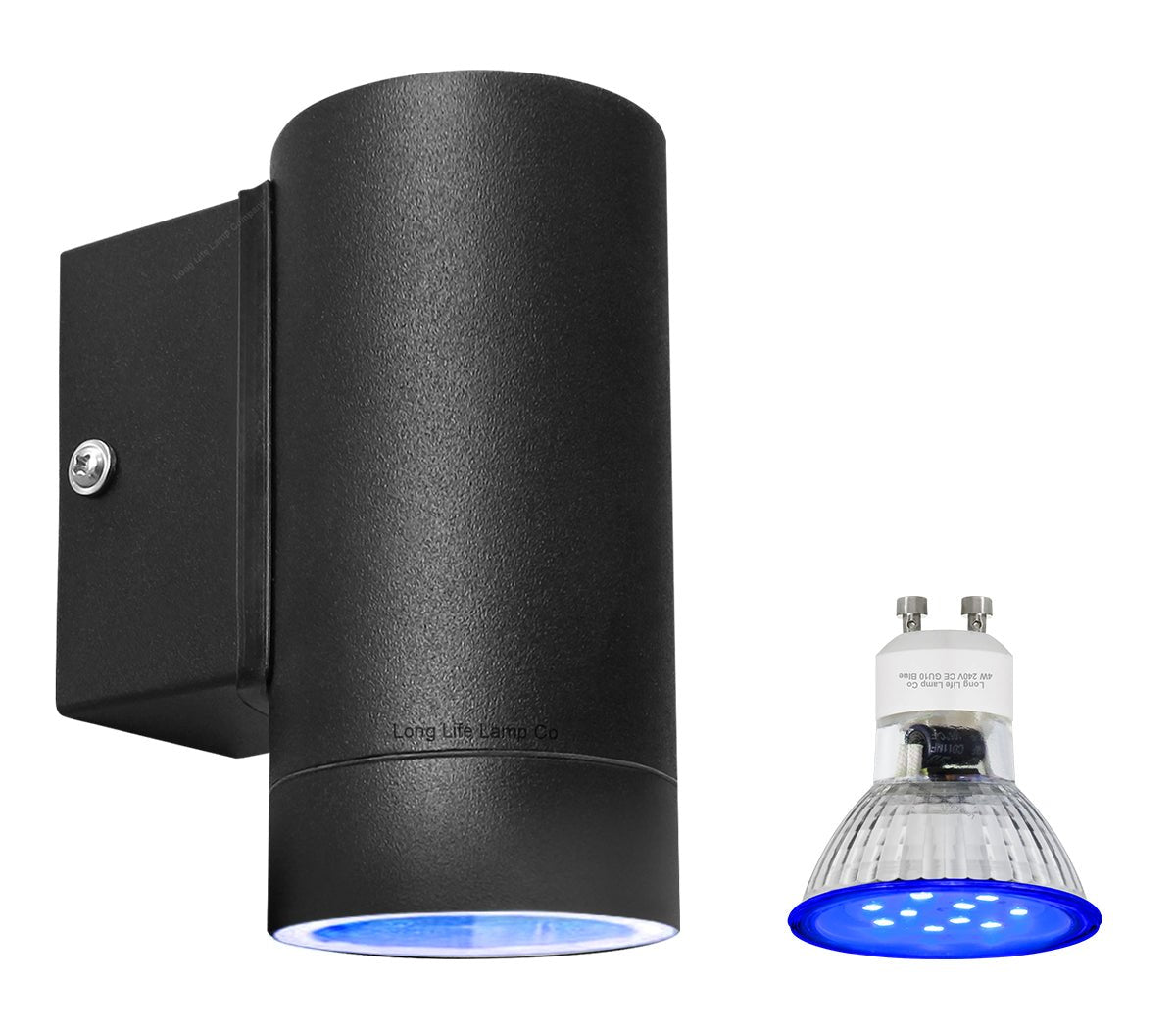 4w Coloured Single Black LED Wall Down Light Blue, Red, Green, Yellow - Energy Light Bulbs - Free delivery on all orders