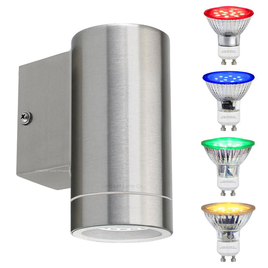 4w Coloured Single LED Wall Down Light Blue, Red, Green, Yellow - Energy Light Bulbs - Free delivery on all orders