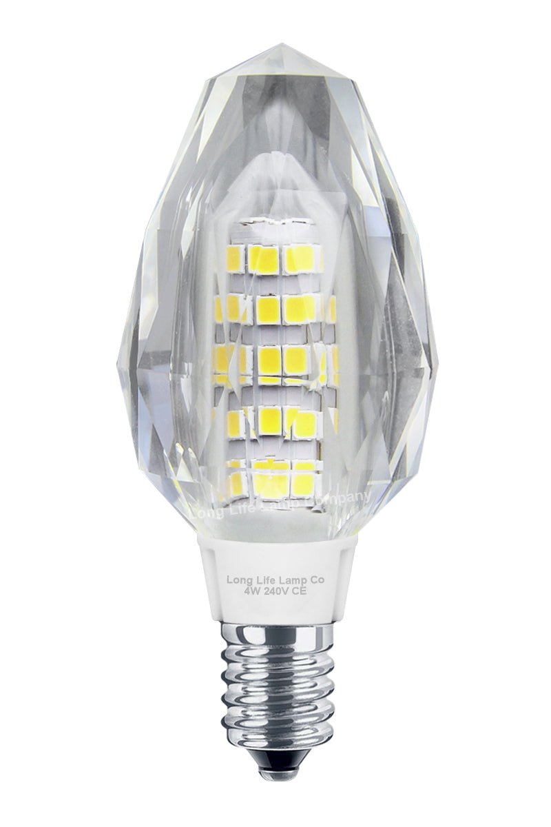 4w Crystal LED Candle Bulb E14 Cool White - Energy Light Bulbs - Free delivery on all orders