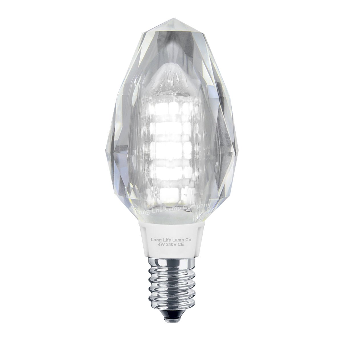 4w Crystal LED Candle Bulb E14 Cool White - Energy Light Bulbs - Free delivery on all orders