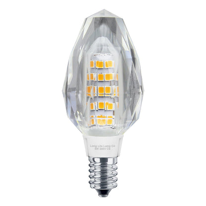 4w Crystal LED Candle Bulb E14 Warm White - Energy Light Bulbs - Free delivery on all orders