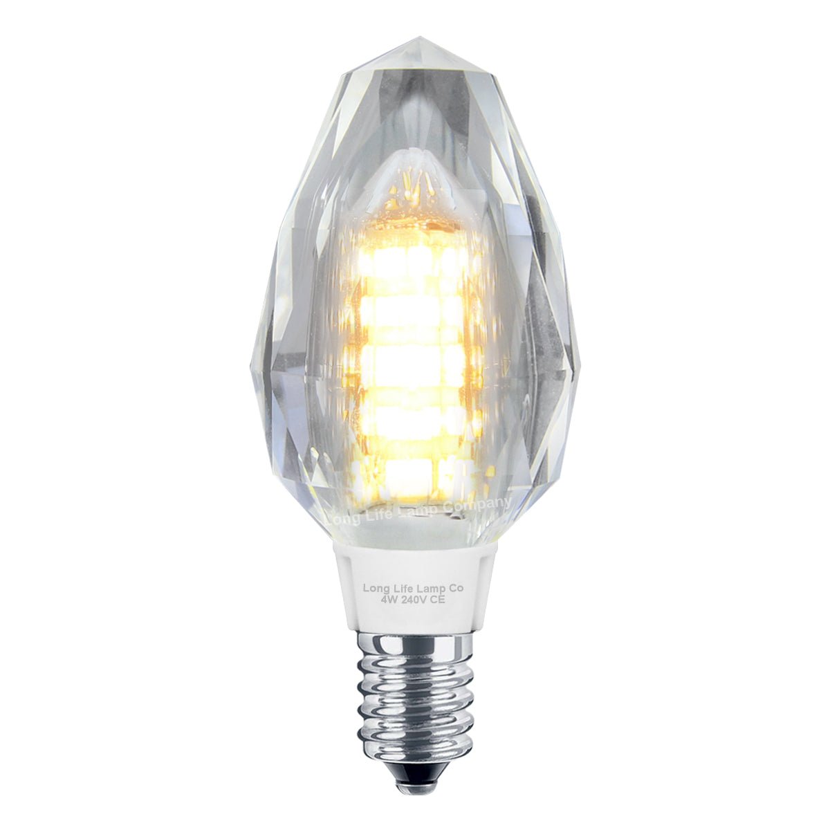 4w Crystal LED Candle Bulb E14 Warm White - Energy Light Bulbs - Free delivery on all orders