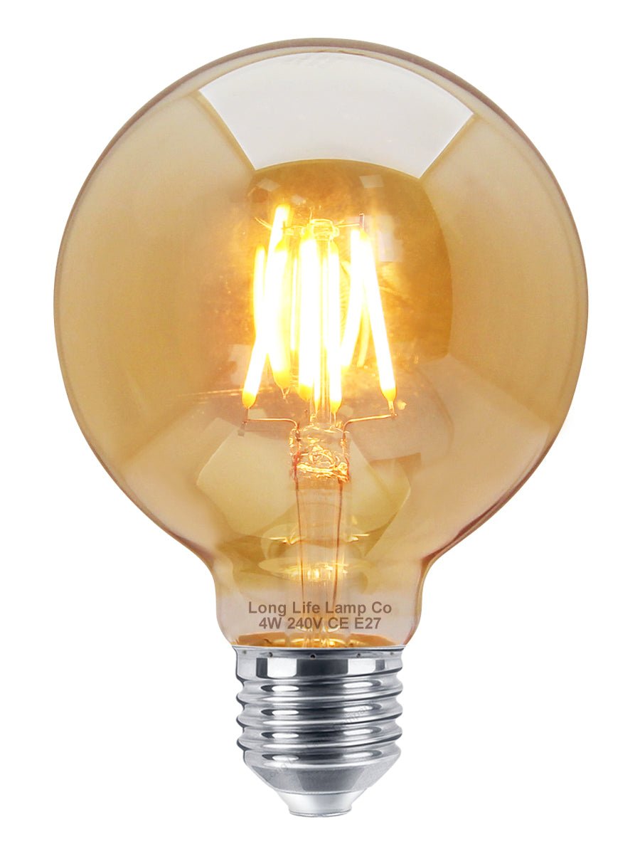 4w E27 LED Globe Decorative Light Bulb Smoked Gold G95 - Energy Light Bulbs - Free delivery on all orders