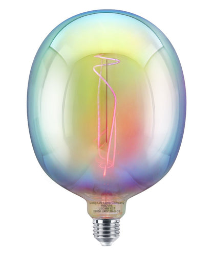 4w Flexible LED Rainbow Oval Glass Decorative Light Bulb Opal Metallic E27 - Energy Light Bulbs - Free delivery on all orders