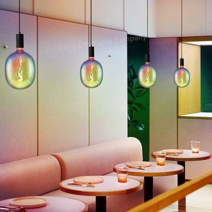 4w Flexible LED Rainbow Oval Glass Decorative Light Bulb Opal Metallic E27 - Energy Light Bulbs - Free delivery on all orders
