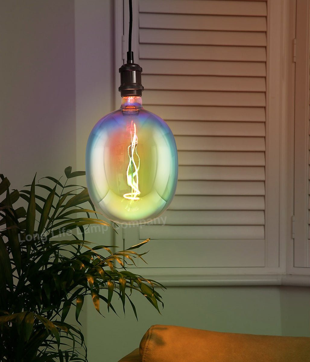 4w Flexible LED Rainbow Oval Glass Decorative Light Bulb Opal Metallic E27 - Energy Light Bulbs - Free delivery on all orders