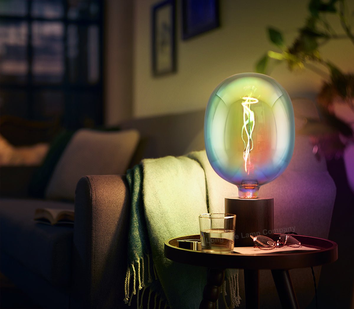 4w Flexible LED Rainbow Oval Glass Decorative Light Bulb Opal Metallic E27 - Energy Light Bulbs - Free delivery on all orders