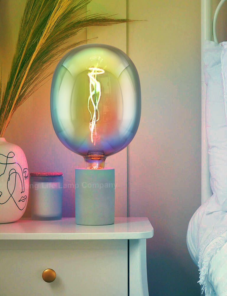 4w Flexible LED Rainbow Oval Glass Decorative Light Bulb Opal Metallic E27 - Energy Light Bulbs - Free delivery on all orders