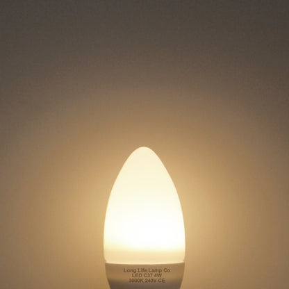 4w Frosted Cover LED Candle Warm White 3000K - Energy Light Bulbs - Free delivery on all orders