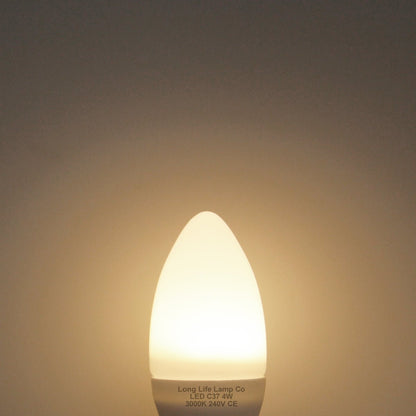 4w Frosted Cover LED Candle Warm White 3000K 2Pack Or 4Pack Or 10Pack - Energy Light Bulbs - Free delivery on all orders